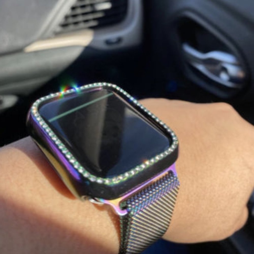 Compatible for Apple Watch Case 44mm Bling Crystal Diamonds Rhinestone Bumper